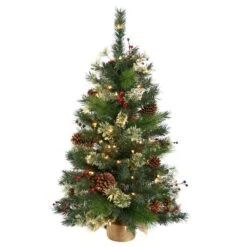 Vickerman Pre-Lit Artificial Christmas Tree With Berries And Cones (22391) 6 Vickerman Pre-Lit Artificial Christmas Tree With Berries And Cones (22391) -Roman Shop 22391md