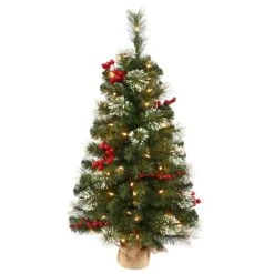 Vickerman Pre-Lit Artificial Christmas Tree With Berries (22420) -Roman Shop 22420md