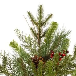 Vickerman Unlit Artificial Christmas Teardrop With Berries And Pine Cones (23346) -Roman Shop 233462md