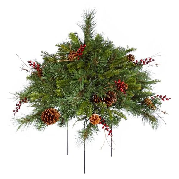 Vickerman Unlit Artificial Christmas Bush (23361) 4 Vickerman Unlit Artificial Christmas Bush (23361) - Image 2
