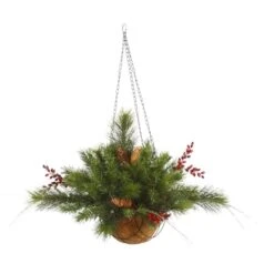 Vickerman Unlit Artificial Hanging Basket (27487)