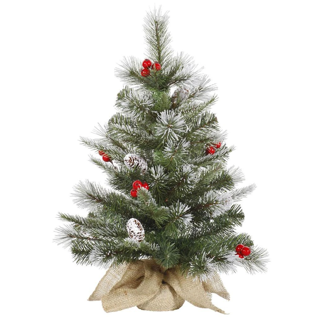 Vickerman Unlit Artificial Christmas Tree With Frosted Cones And Red Berries (27660) 3 Vickerman Unlit Artificial Christmas Tree With Frosted Cones And Red Berries (27660)