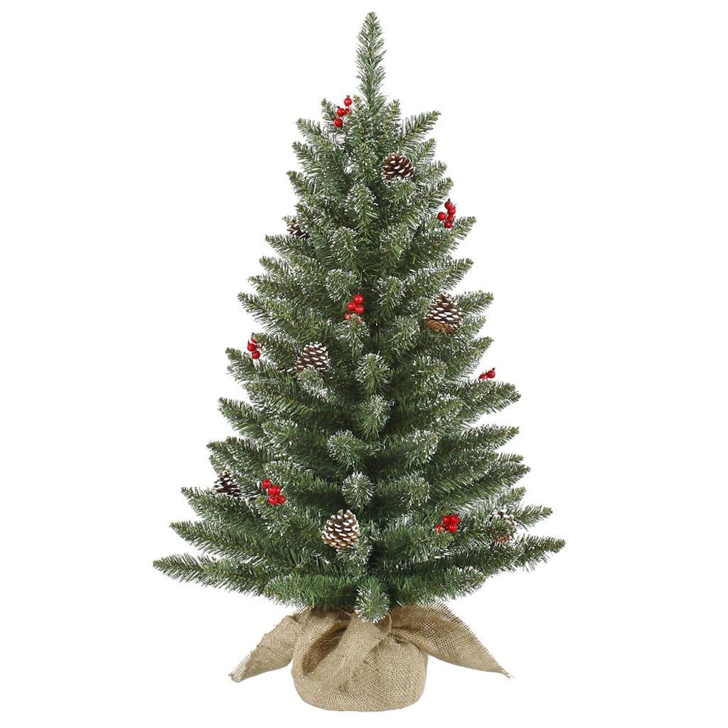Vickerman Unlit Artificial Christmas Tree With White Tip Cones And Shiny Red Berries (27729) 3 Vickerman Unlit Artificial Christmas Tree With White Tip Cones And Shiny Red Berries (27729)