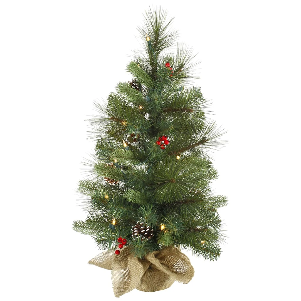 Vickerman Pre-Lit Artificial Christmas Tree With White Tip Pine Cones And Shiny Red Berries (27733) 3 Vickerman Pre-Lit Artificial Christmas Tree With White Tip Pine Cones And Shiny Red Berries (27733)