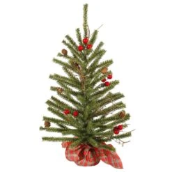 Vickerman Unlit Artificial Christmas Tree With Red Berries And Pine Cones (27754)