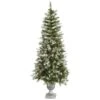 Vickerman Pre-Lit Artificial Christmas Tree With Flocked Cones (Includes On/Off Foot Switch) (27760) -Roman Shop 27760lg