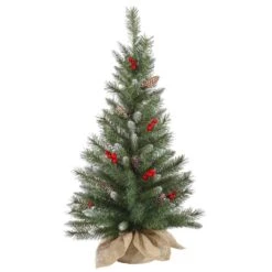 Vickerman Unlit Artificial Christmas Tree With Red Berries And Pine Cones (27775)