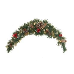 Vickerman Pre-Lit Artificial Christmas Swag With Berries And Pine Cones (277843)