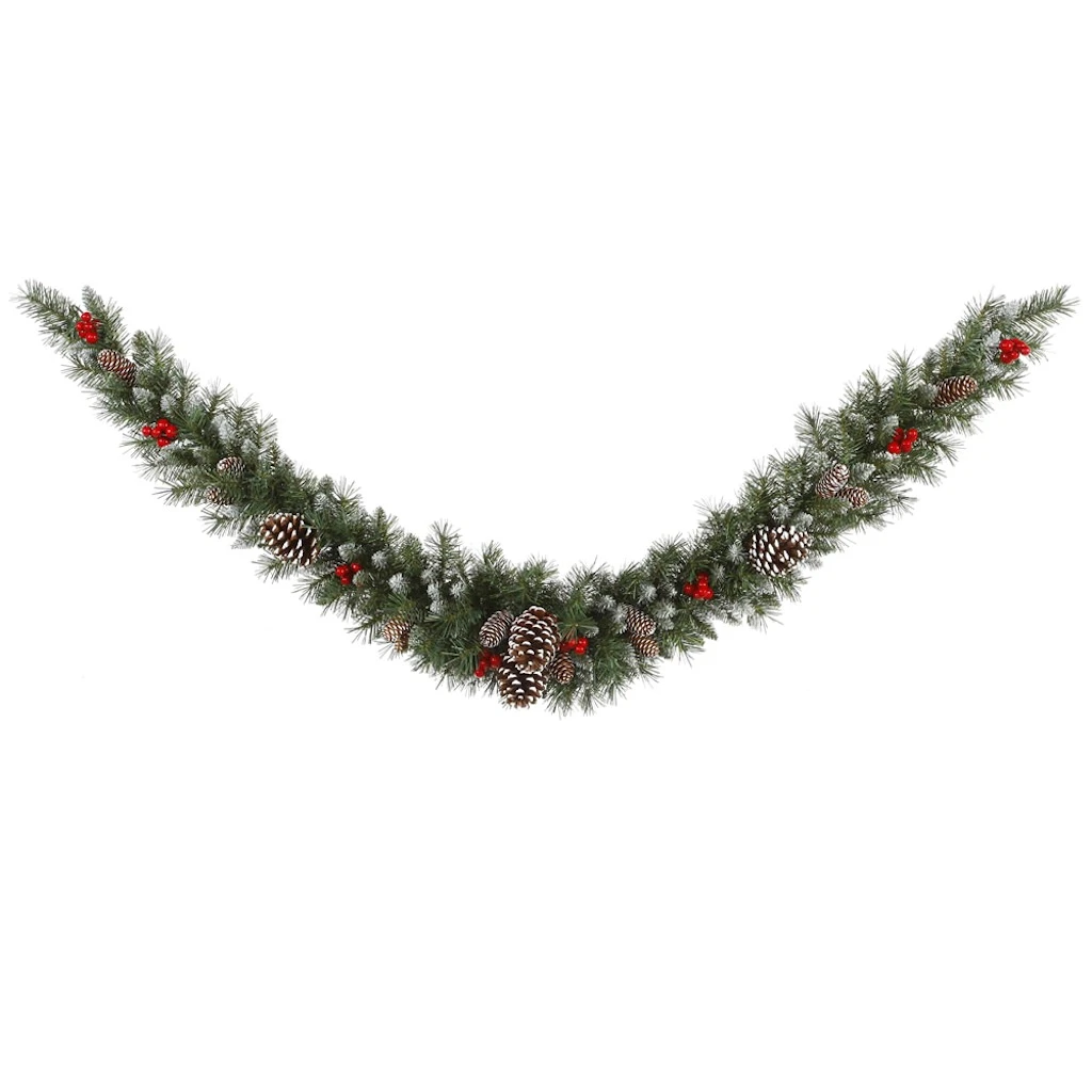 Vickerman Pre-Lit Artificial Christmas Swag Garland With Red Berries (27788) 3 Vickerman Pre-Lit Artificial Christmas Swag Garland With Red Berries (27788)