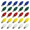 Multi-Color C9 Intermediate Screw (E17) Base Ceramic Christmas Holiday Light Bulb Replacement (25 Pack) -Roman Shop 33249lg