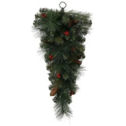 Vickerman Unlit Artificial Christmas Teardrop With Berries And Pine Cones (334959)
