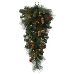 Vickerman Pre-Lit Artificial Christmas Teardrop With Berries And Pine Cones (334966)