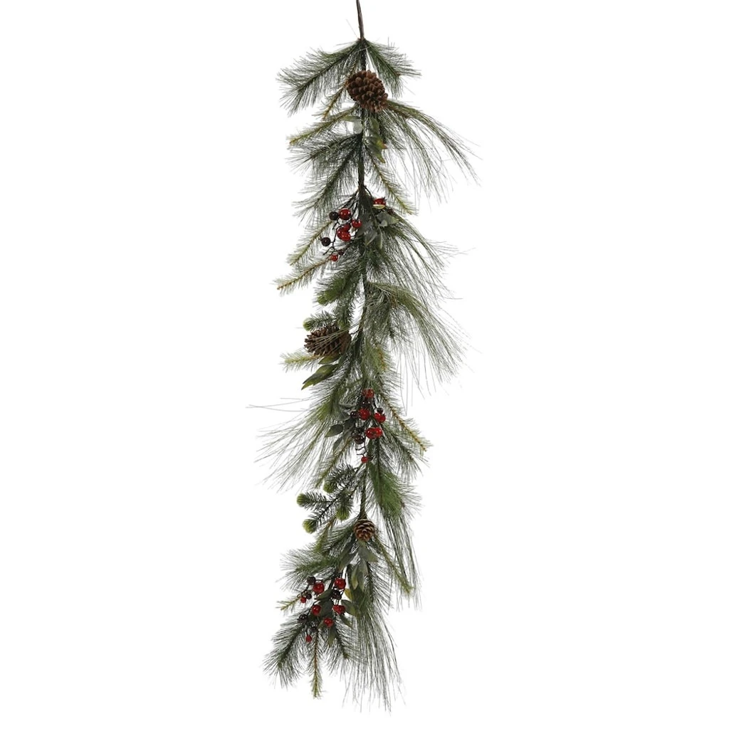 Vickerman Artificial Unlit Christmas Garland With Berries And Pine Cones (35708) 3 Vickerman Artificial Unlit Christmas Garland With Berries And Pine Cones (35708)