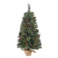 Vickerman Pre-Lit Artificial Christmas Tree With Red Berries And Pine Cones (370568)