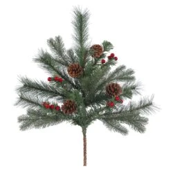Vickerman Artificial Christmas Spray With Red Berries And Pine Cones (370575)