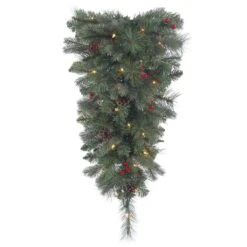 Vickerman Pre-Lit Artificial Christmas Teardrop With Pine Cones And Berries (370605)