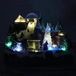 Gerson Lighted Holiday Ski Village With Moving Tree (46791) -Roman Shop 46791darkmd