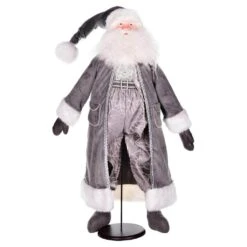 Vickerman Silver Sleigh Bells Santa Doll Stand (659830)