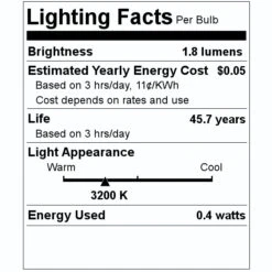 Sunlite LED Light Bulb (6 Pack) (80702) -Roman Shop 80702 Lighting Facts Labelmd